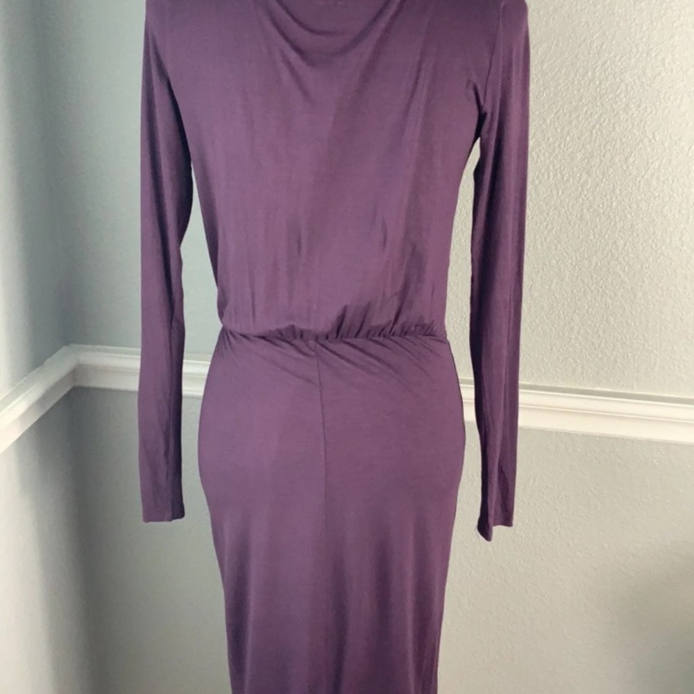 Three Dots Purple Twist Waist Dress - Picture 3 of 4